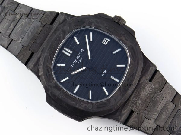 NAUTILUS 5711 DIW CARBON DIWF 1:1 BEST EDITION BLACK TEXTURED DIAL ON CARBON BRACELET 324CS Bright 8780
