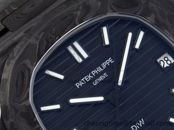 NAUTILUS 5711 DIW CARBON DIWF 1:1 BEST EDITION BLACK TEXTURED DIAL ON CARBON BRACELET 324CS Bright 8780