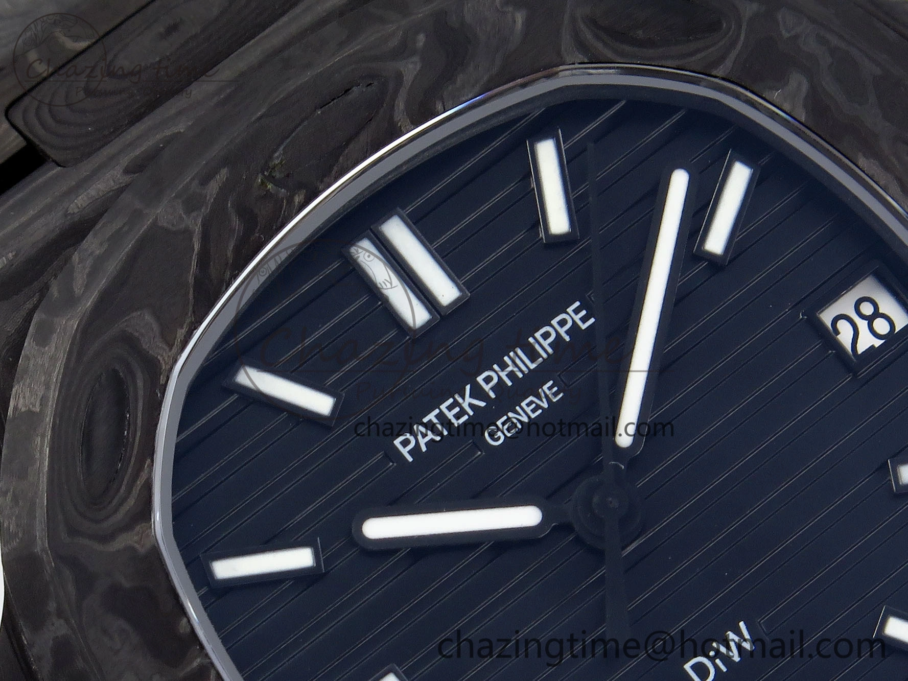 NAUTILUS 5711 DIW CARBON DIWF 1:1 BEST EDITION BLACK TEXTURED DIAL ON CARBON BRACELET 324CS Bright 8780