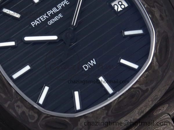 NAUTILUS 5711 DIW CARBON DIWF 1:1 BEST EDITION BLACK TEXTURED DIAL ON CARBON BRACELET 324CS Bright 8780