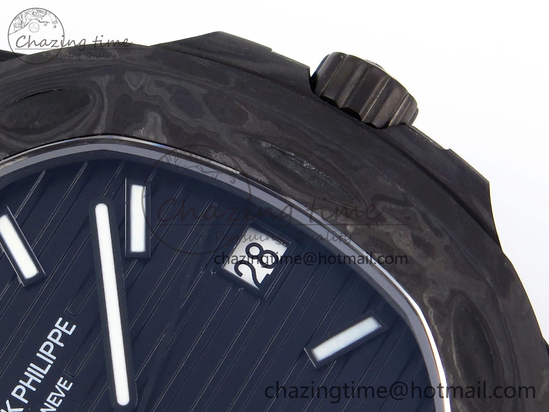 NAUTILUS 5711 DIW CARBON DIWF 1:1 BEST EDITION BLACK TEXTURED DIAL ON CARBON BRACELET 324CS Bright 8780