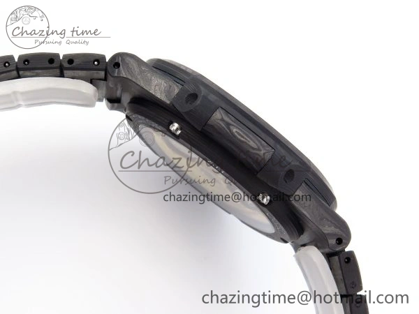 Affordable NAUTILUS 5711 DIW CARBON DIWF 1:1 BEST EDITION BLACK BLUE TEXTURED DIAL ON CARBON BRACELET 324CS 8779