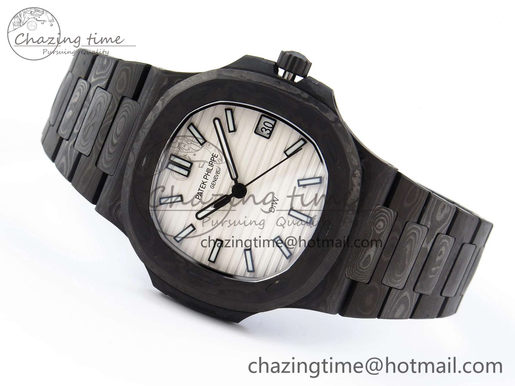 NAUTILUS 5711 DIW CARBON DIWF 1:1 BEST EDITION BLACK BLUE TEXTURED DIAL ON CARBON BRACELET 324CS MultiPurpose 8781
