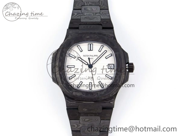 NAUTILUS 5711 DIW CARBON DIWF 1:1 BEST EDITION BLACK BLUE TEXTURED DIAL ON CARBON BRACELET 324CS MultiPurpose 8781