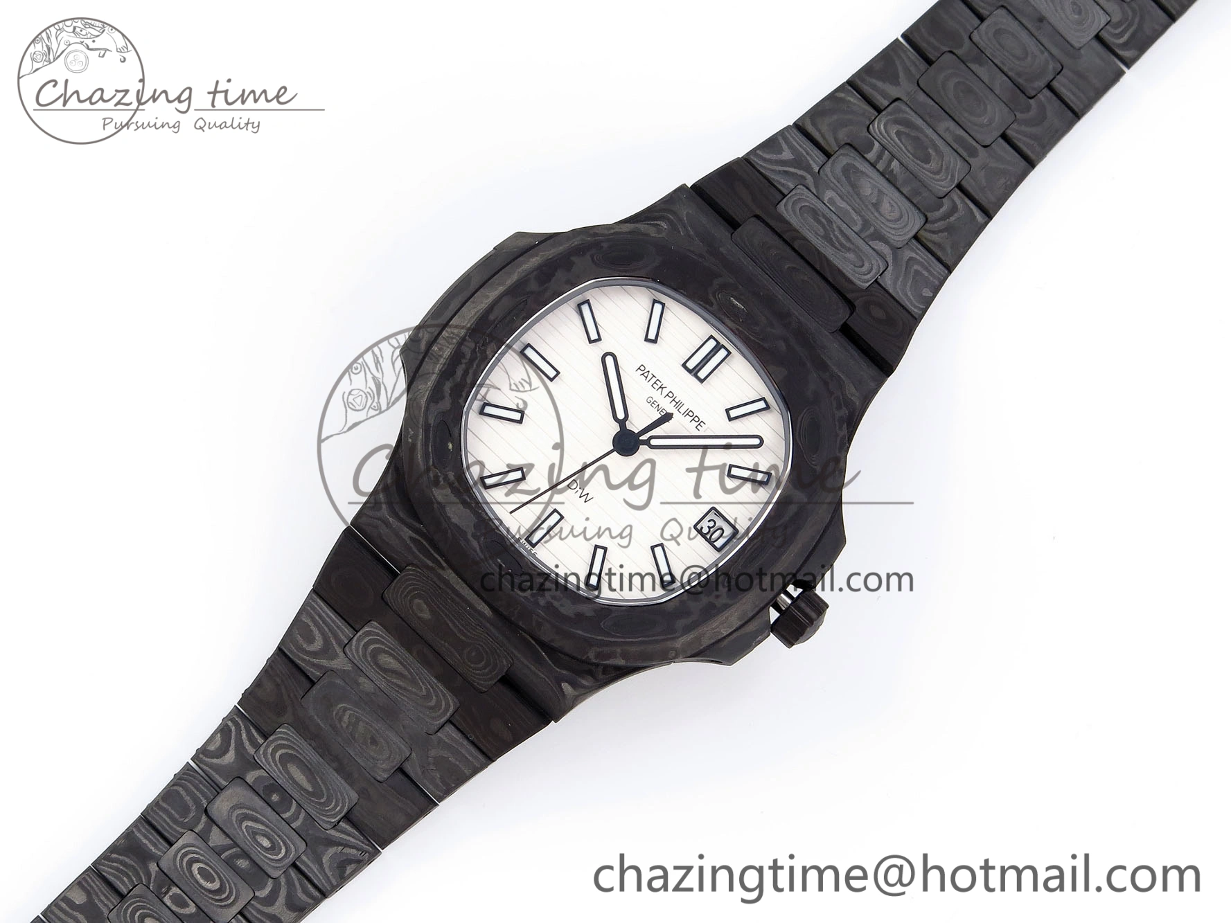 NAUTILUS 5711 DIW CARBON DIWF 1:1 BEST EDITION BLACK BLUE TEXTURED DIAL ON CARBON BRACELET 324CS MultiPurpose 8781