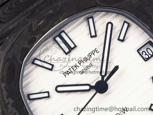NAUTILUS 5711 DIW CARBON DIWF 1:1 BEST EDITION BLACK BLUE TEXTURED DIAL ON CARBON BRACELET 324CS MultiPurpose 8781