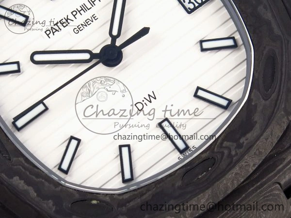 NAUTILUS 5711 DIW CARBON DIWF 1:1 BEST EDITION BLACK BLUE TEXTURED DIAL ON CARBON BRACELET 324CS MultiPurpose 8781