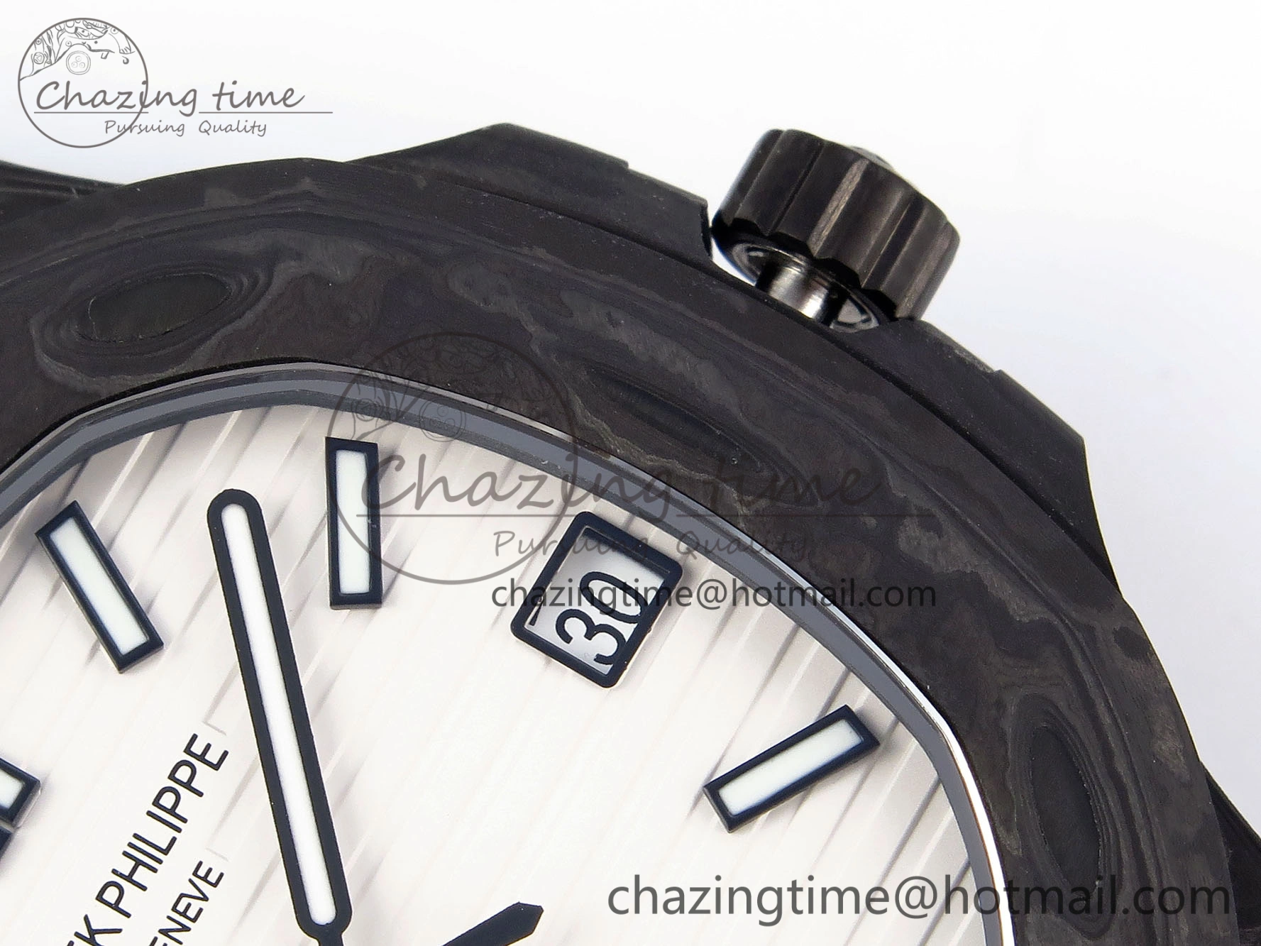 NAUTILUS 5711 DIW CARBON DIWF 1:1 BEST EDITION BLACK BLUE TEXTURED DIAL ON CARBON BRACELET 324CS MultiPurpose 8781