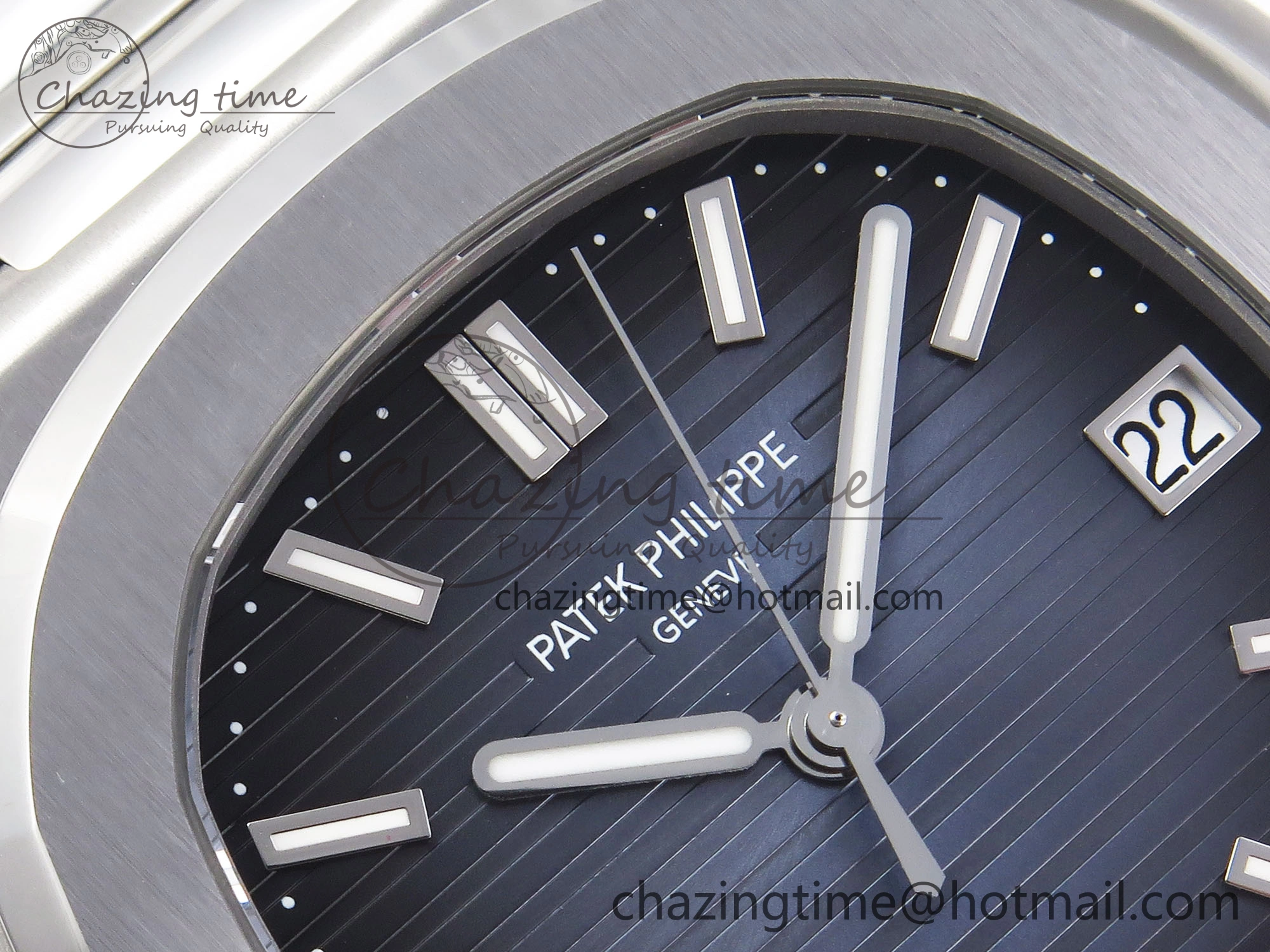 TopPick NAUTILUS 5811 1G PPF 1:1 BEST EDITION BLUE TEXTURED DIAL ON SS BRACELET 330CS 8769