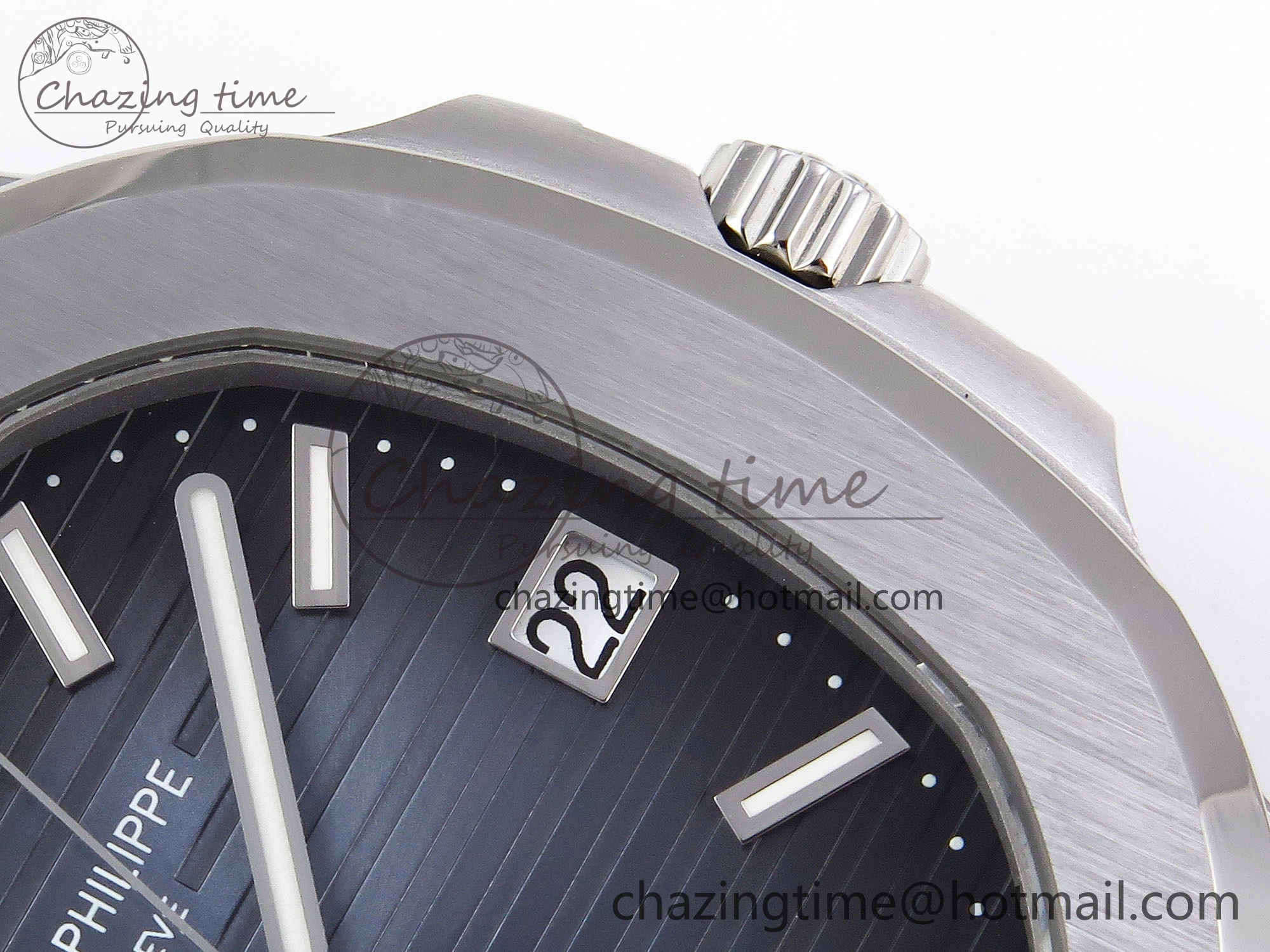 TopPick NAUTILUS 5811 1G PPF 1:1 BEST EDITION BLUE TEXTURED DIAL ON SS BRACELET 330CS 8769