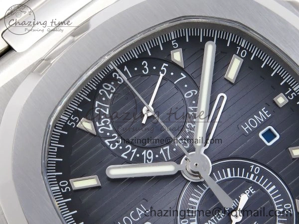 NAUTILUS 5990 SS SPPF 1:1 BEST EDITION BLUE DIAL ON SS BRACELET A28-520 CLONE HighPerformance 8783