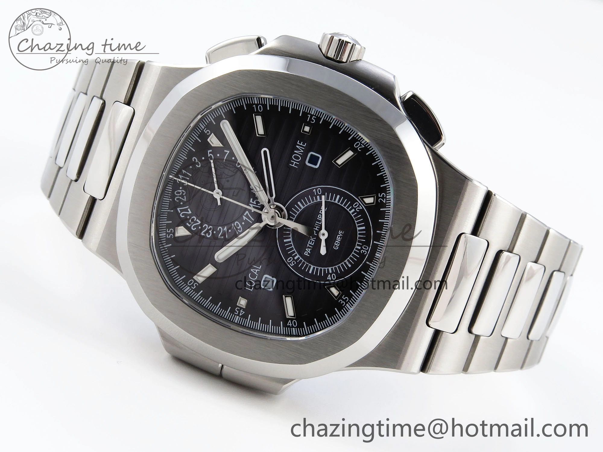 NAUTILUS 5990 SS SPPF 1:1 BEST EDITION GRAY DIAL ON SS BRACELET A28-520 CLONE ZipUp 8782