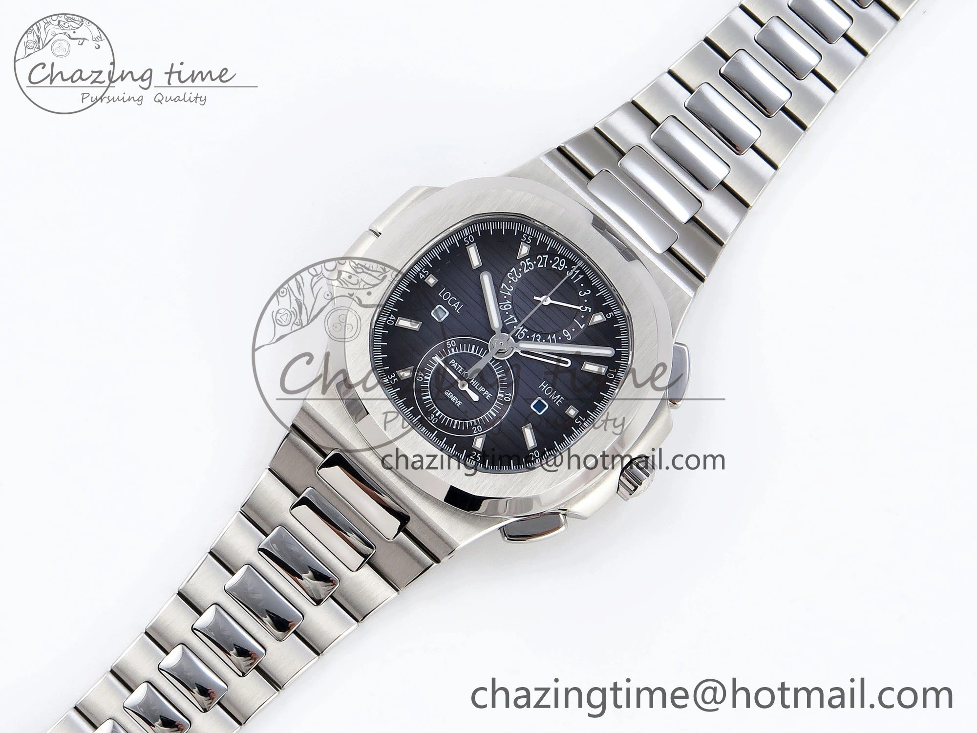 NAUTILUS 5990 SS SPPF 1:1 BEST EDITION GRAY DIAL ON SS BRACELET A28-520 CLONE ZipUp 8782