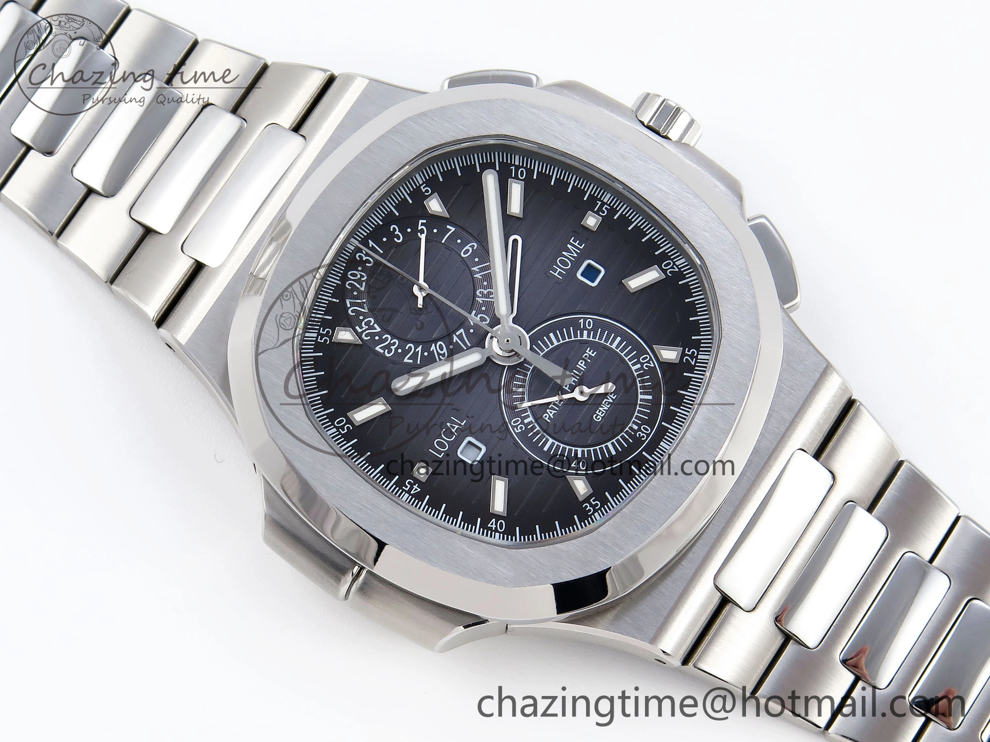 NAUTILUS 5990 SS SPPF 1:1 BEST EDITION GRAY DIAL ON SS BRACELET A28-520 CLONE ZipUp 8782