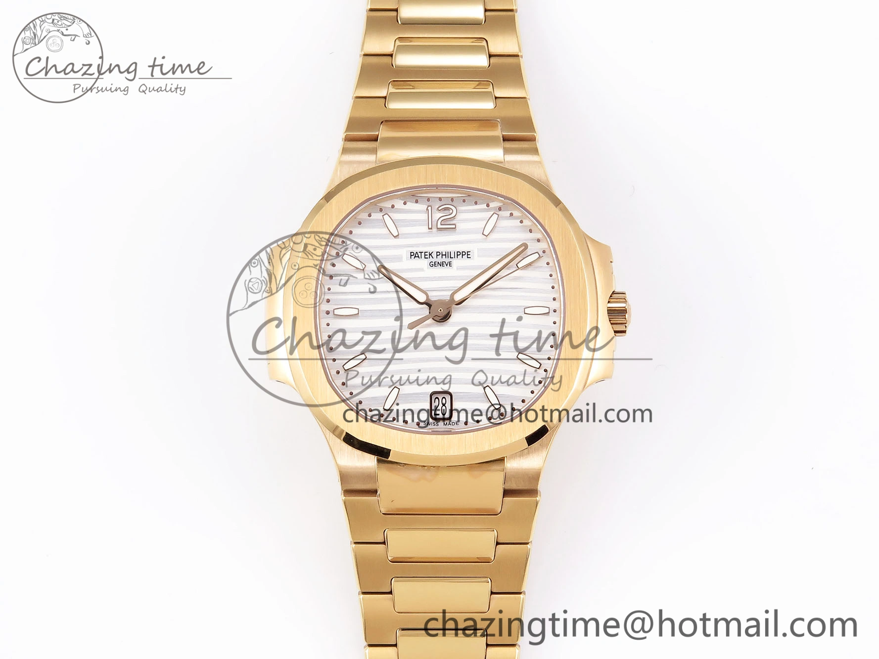 FreshLook NAUTILUS 7118 LADIES RG PPF 1:1 BEST EDITION WHITE DIAL ON RG BRACELET 324CS 8778