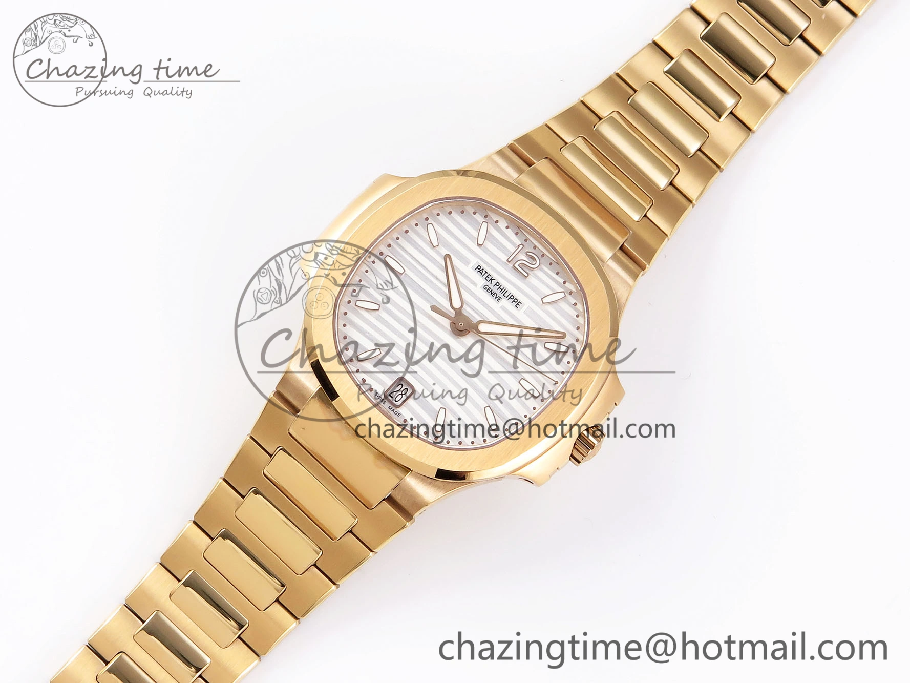 FreshLook NAUTILUS 7118 LADIES RG PPF 1:1 BEST EDITION WHITE DIAL ON RG BRACELET 324CS 8778