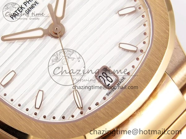 FreshLook NAUTILUS 7118 LADIES RG PPF 1:1 BEST EDITION WHITE DIAL ON RG BRACELET 324CS 8778