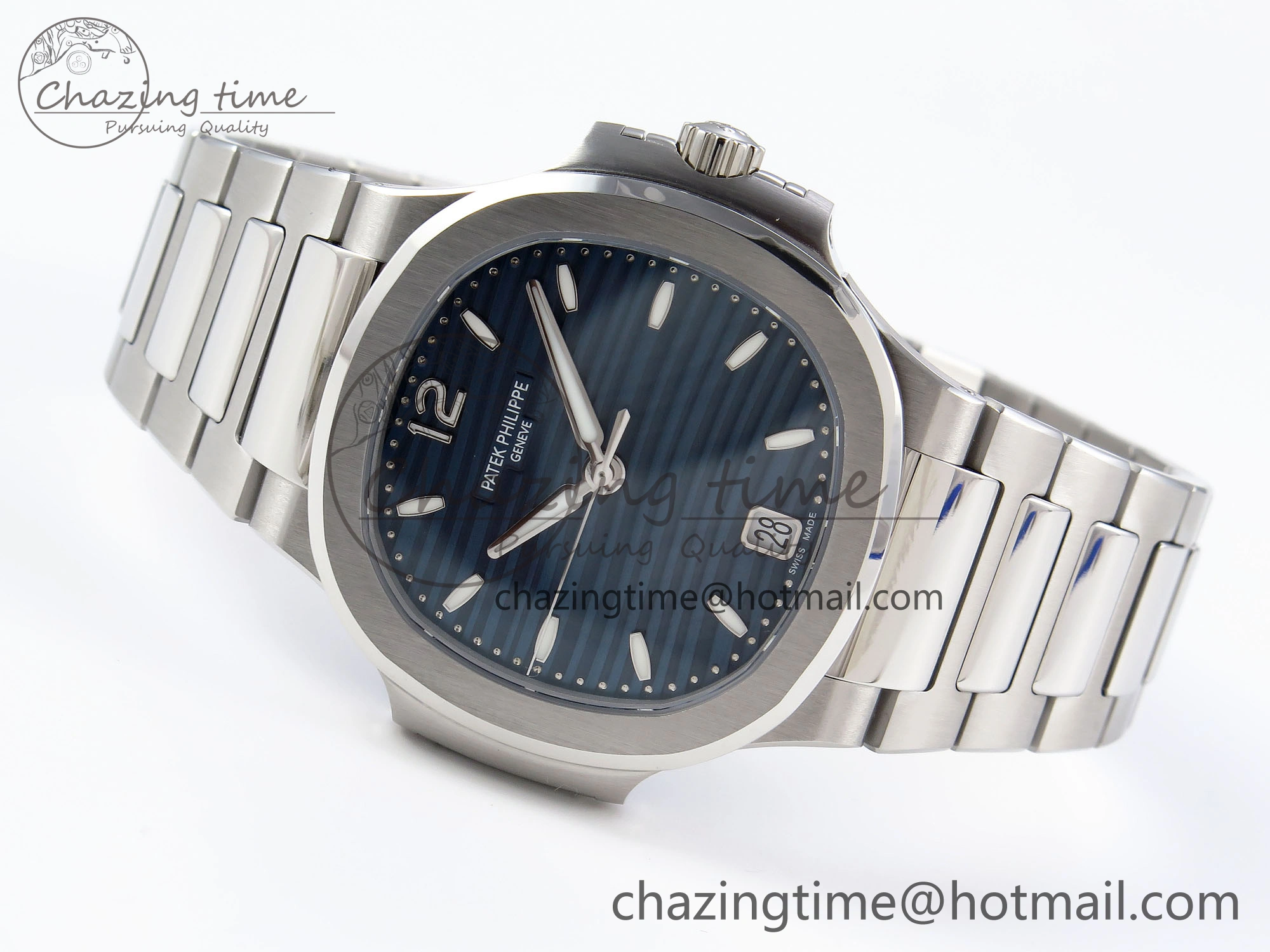 Supportive NAUTILUS 7118 LADIES SS PPF 1:1 BEST EDITION BLUE DIAL ON SS BRACELET 324CS 8768