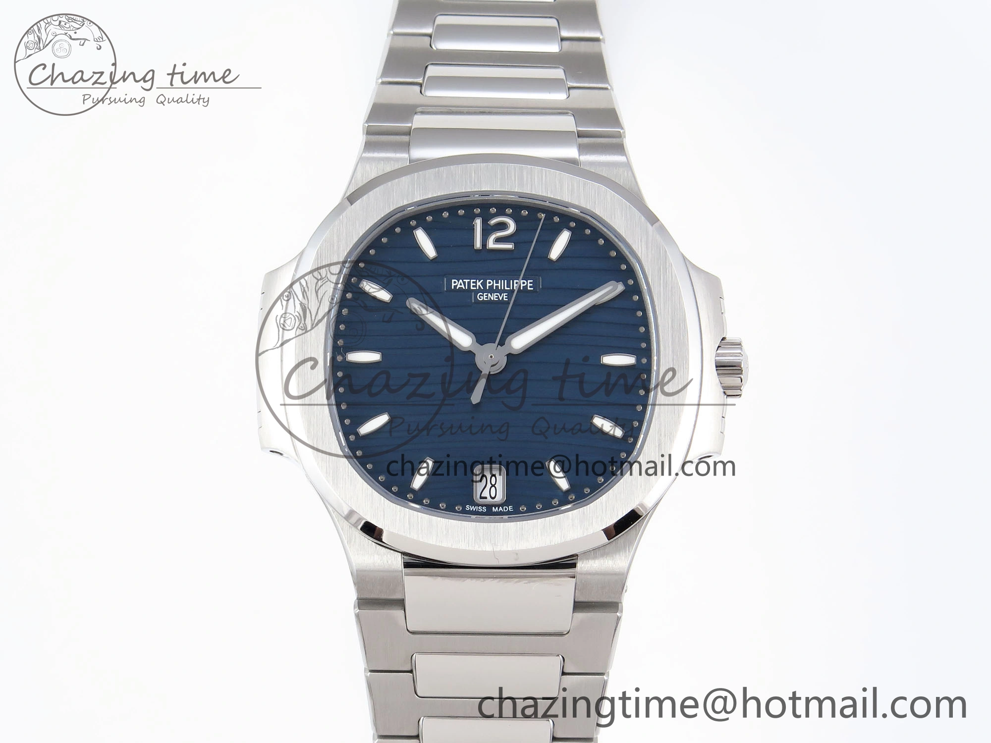 Supportive NAUTILUS 7118 LADIES SS PPF 1:1 BEST EDITION BLUE DIAL ON SS BRACELET 324CS 8768