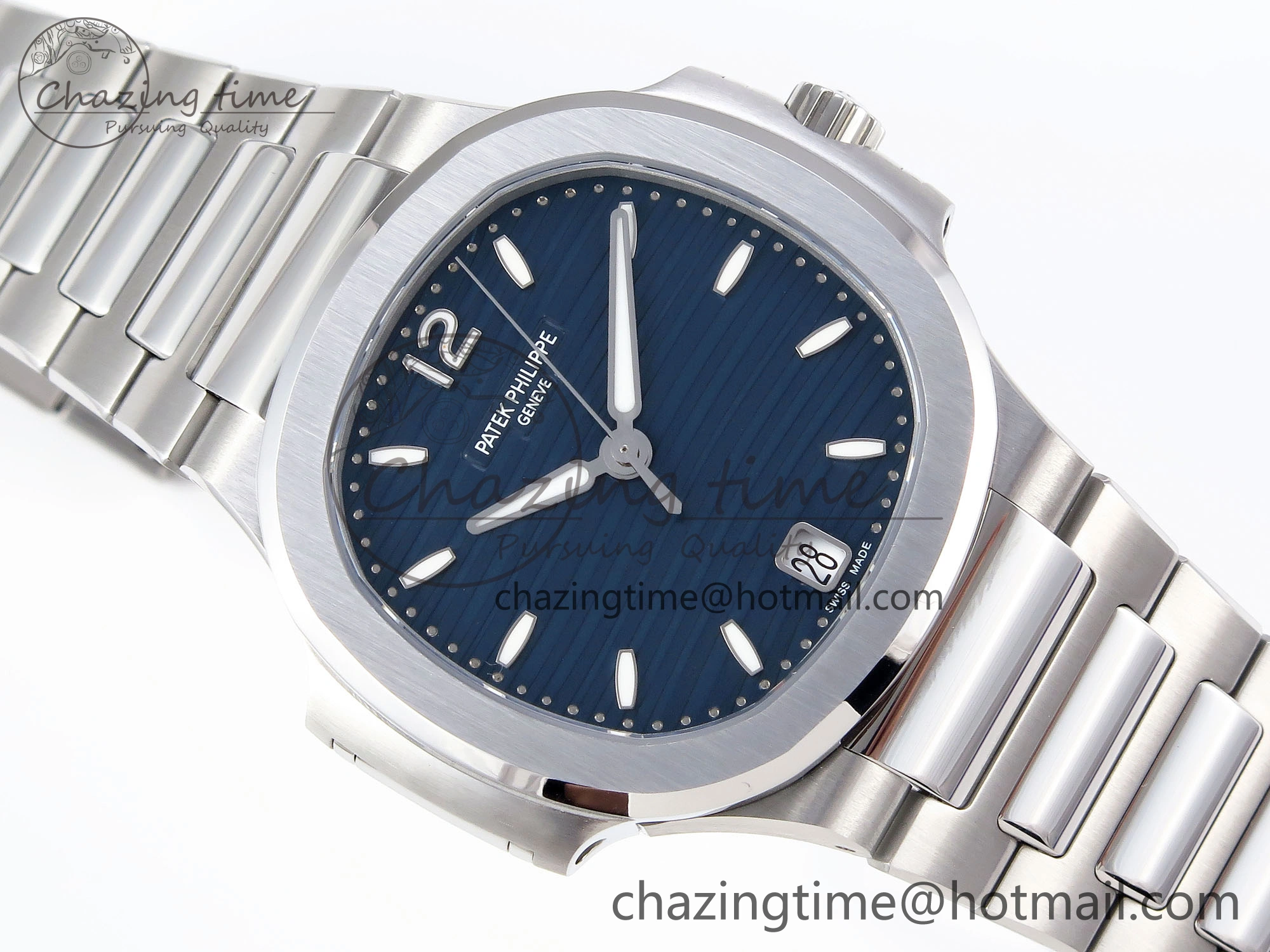 Supportive NAUTILUS 7118 LADIES SS PPF 1:1 BEST EDITION BLUE DIAL ON SS BRACELET 324CS 8768