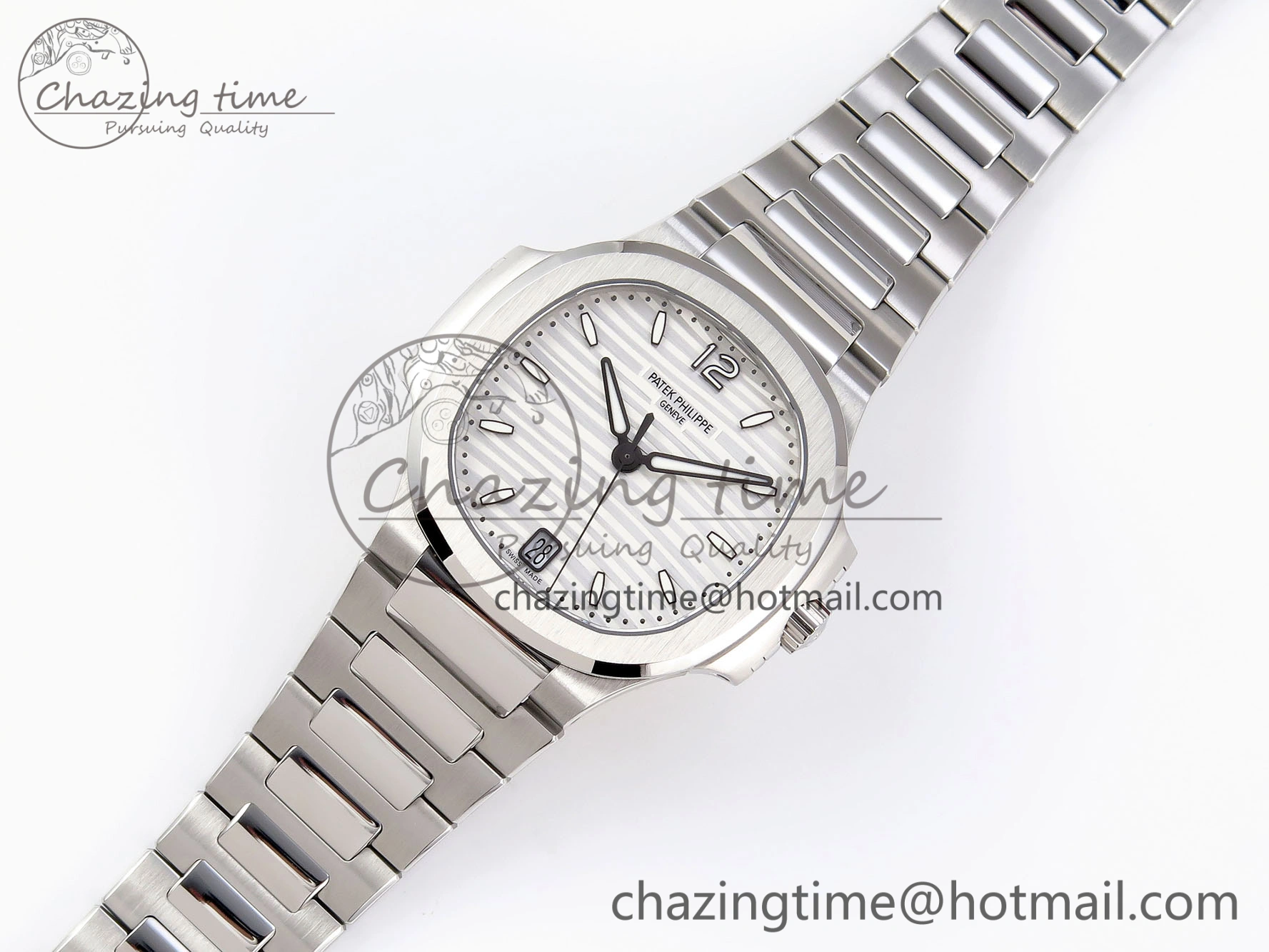 Tailored NAUTILUS 7118 LADIES SS PPF 1:1 BEST EDITION WHITE DIAL ON SS BRACELET 324CS 8772