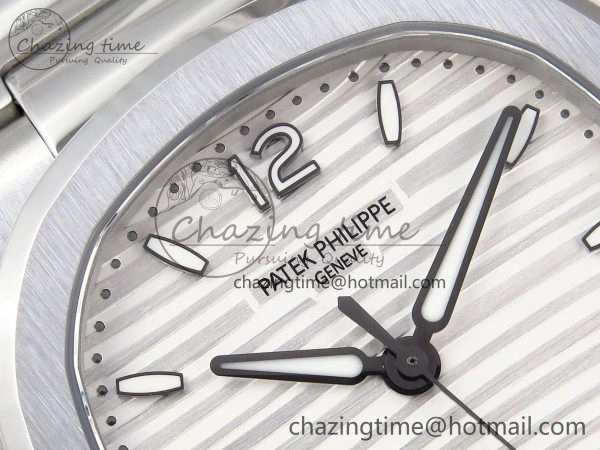 Tailored NAUTILUS 7118 LADIES SS PPF 1:1 BEST EDITION WHITE DIAL ON SS BRACELET 324CS 8772
