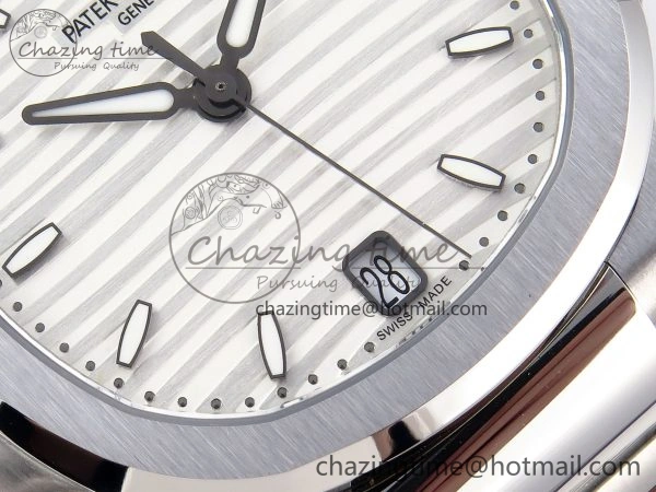 Tailored NAUTILUS 7118 LADIES SS PPF 1:1 BEST EDITION WHITE DIAL ON SS BRACELET 324CS 8772