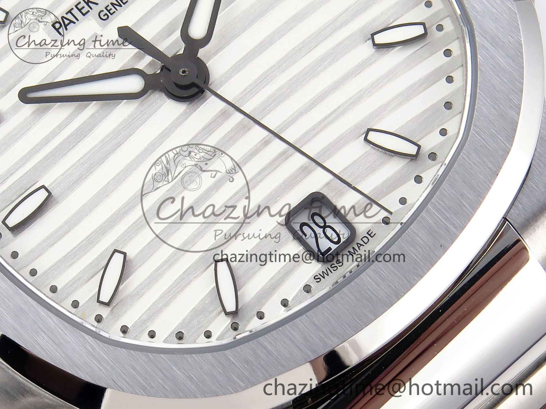 Tailored NAUTILUS 7118 LADIES SS PPF 1:1 BEST EDITION WHITE DIAL ON SS BRACELET 324CS 8772