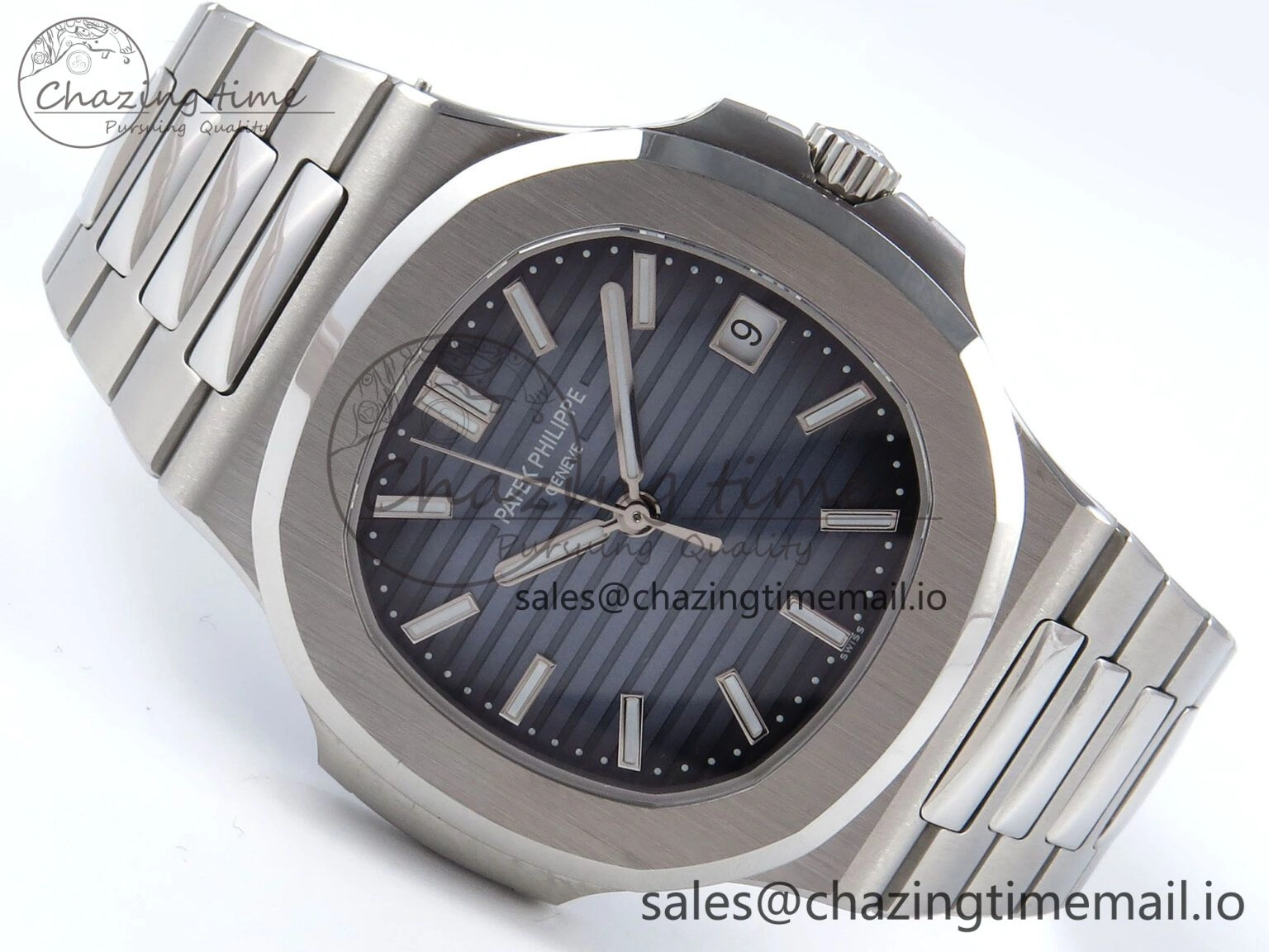 Nautilus 5711 3KF 1:1 Best Edition Blue Textured Dial on SS Bracelet A330 Super Clone Trendsetting 8652