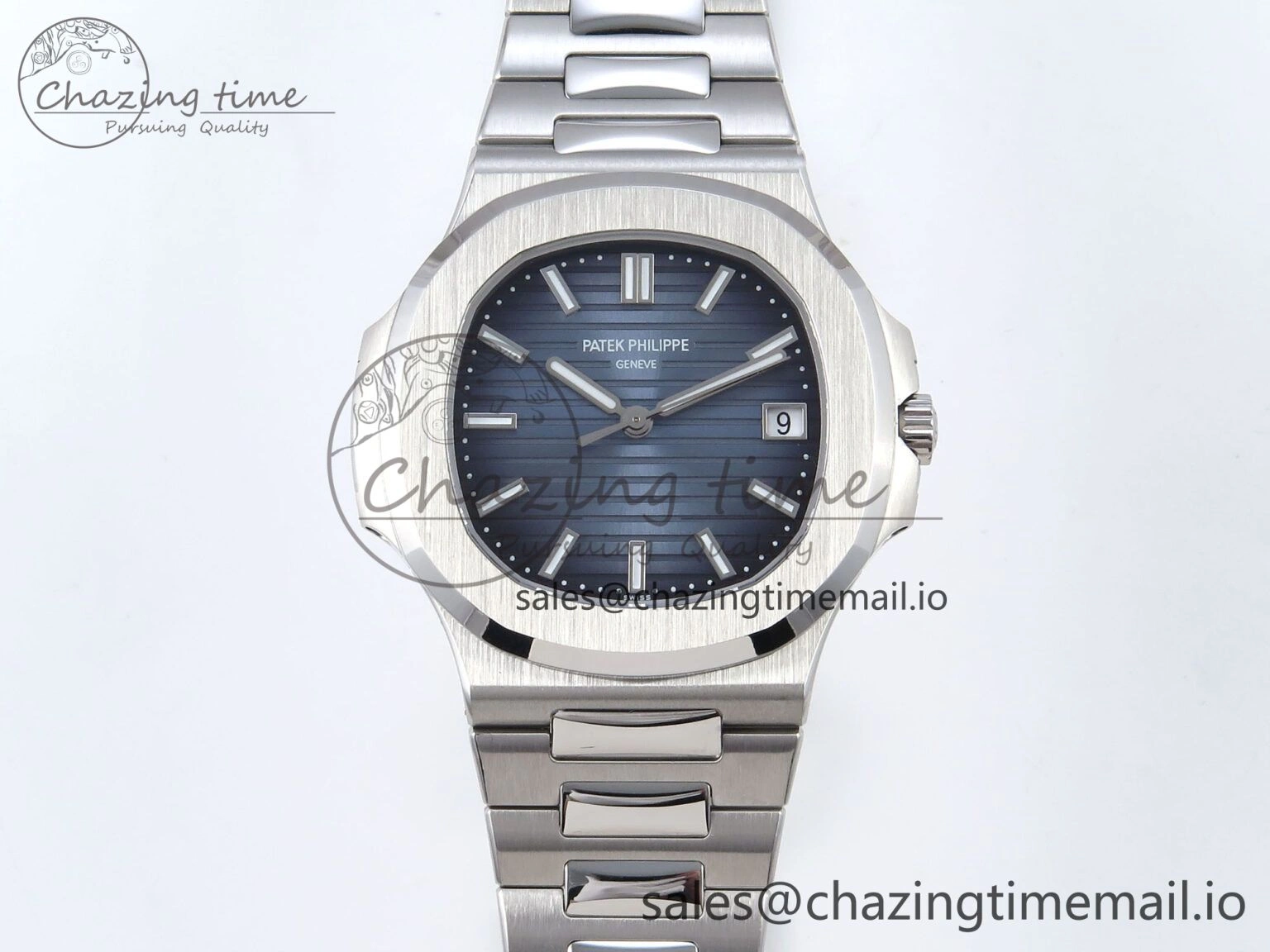Nautilus 5711 3KF 1:1 Best Edition Blue Textured Dial on SS Bracelet A330 Super Clone Trendsetting 8652
