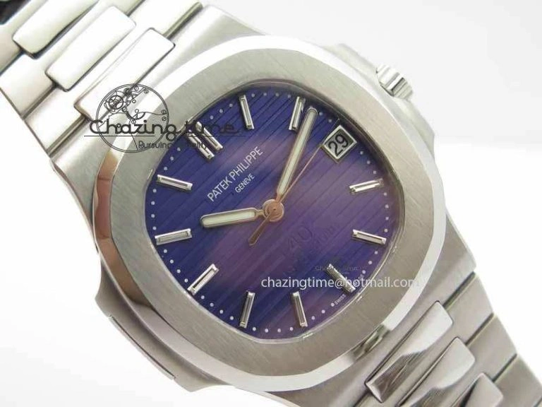 Stylish Nautilus 5711 40th Anniversary BP Maker Best Edition Blue Dial On SS Bracelet MIYOTA 9015 PP324CS 9050