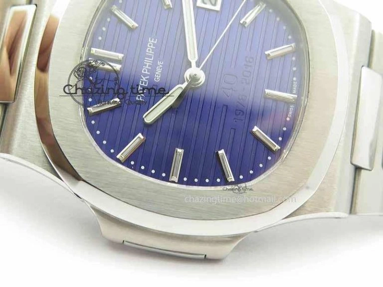 Stylish Nautilus 5711 40th Anniversary BP Maker Best Edition Blue Dial On SS Bracelet MIYOTA 9015 PP324CS 9050