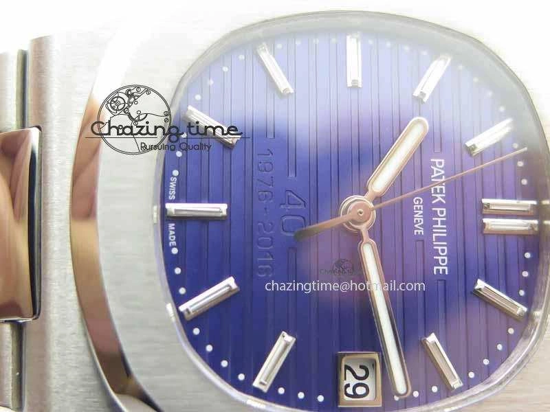 Stylish Nautilus 5711 40th Anniversary BP Maker Best Edition Blue Dial On SS Bracelet MIYOTA 9015 PP324CS 9050