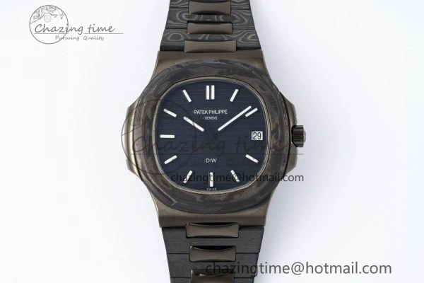 Sporty Nautilus 5711 DIW Carbon DIWF 1:1 Best Edition Black Textured Dial on Carbon PVD Bracelet 324CS 8826