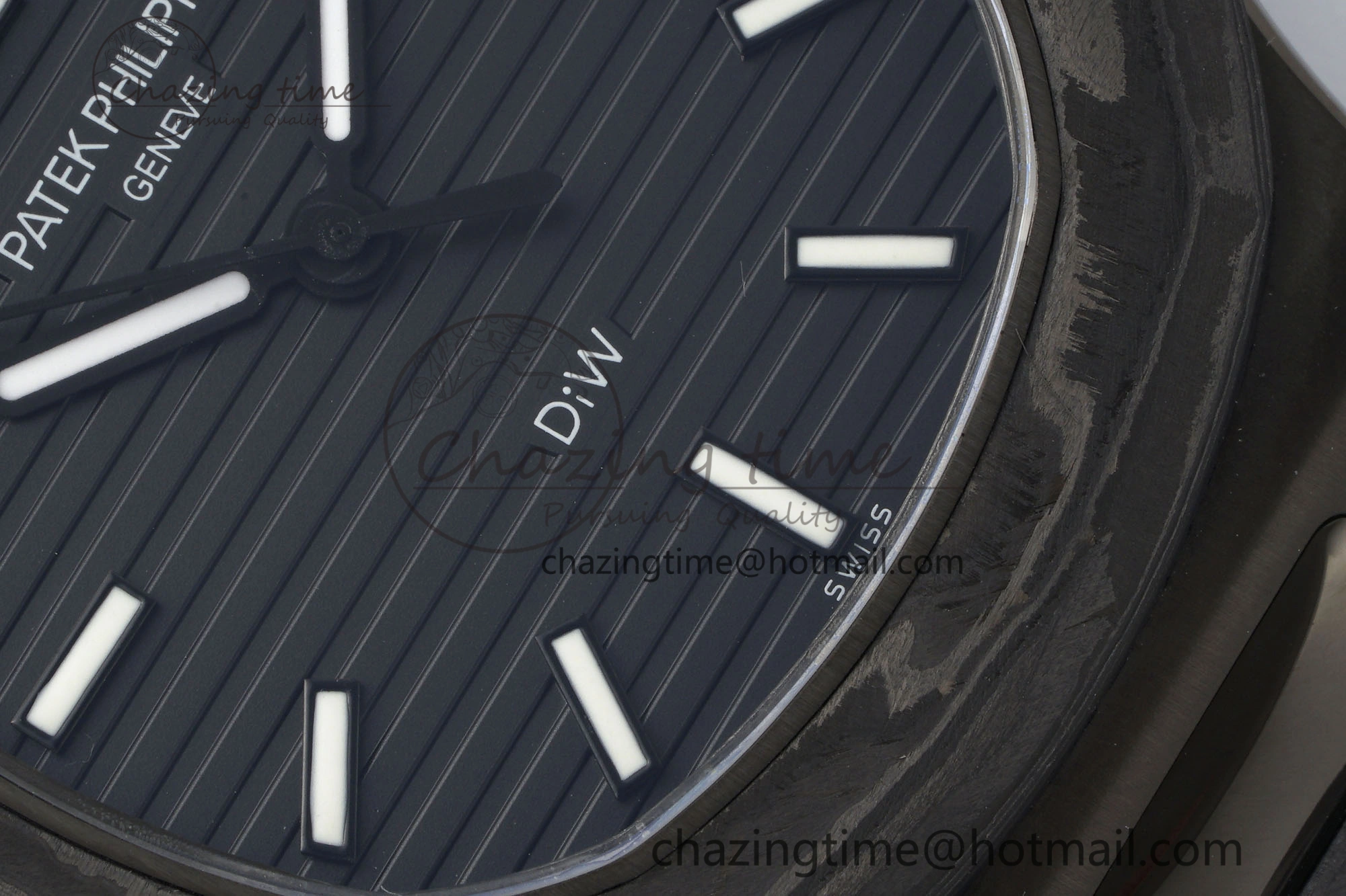 Sporty Nautilus 5711 DIW Carbon DIWF 1:1 Best Edition Black Textured Dial on Carbon PVD Bracelet 324CS 8826