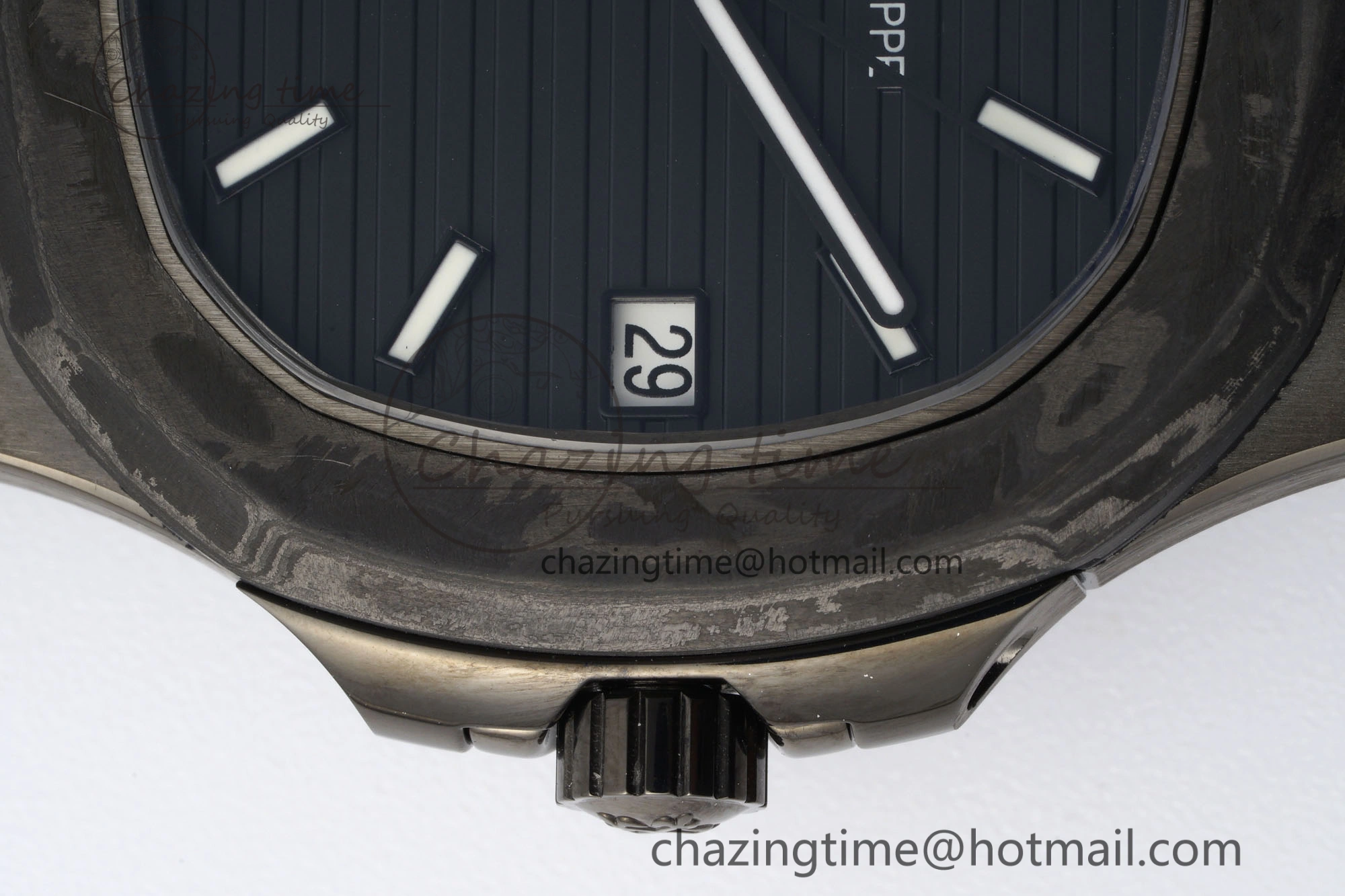Sporty Nautilus 5711 DIW Carbon DIWF 1:1 Best Edition Black Textured Dial on Carbon PVD Bracelet 324CS 8826