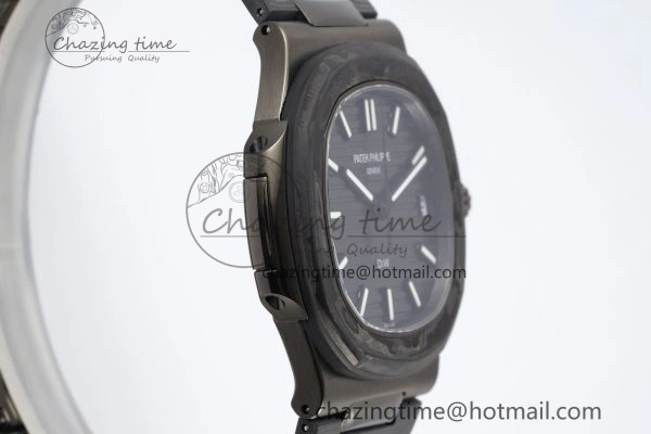 Sporty Nautilus 5711 DIW Carbon DIWF 1:1 Best Edition Black Textured Dial on Carbon PVD Bracelet 324CS 8826