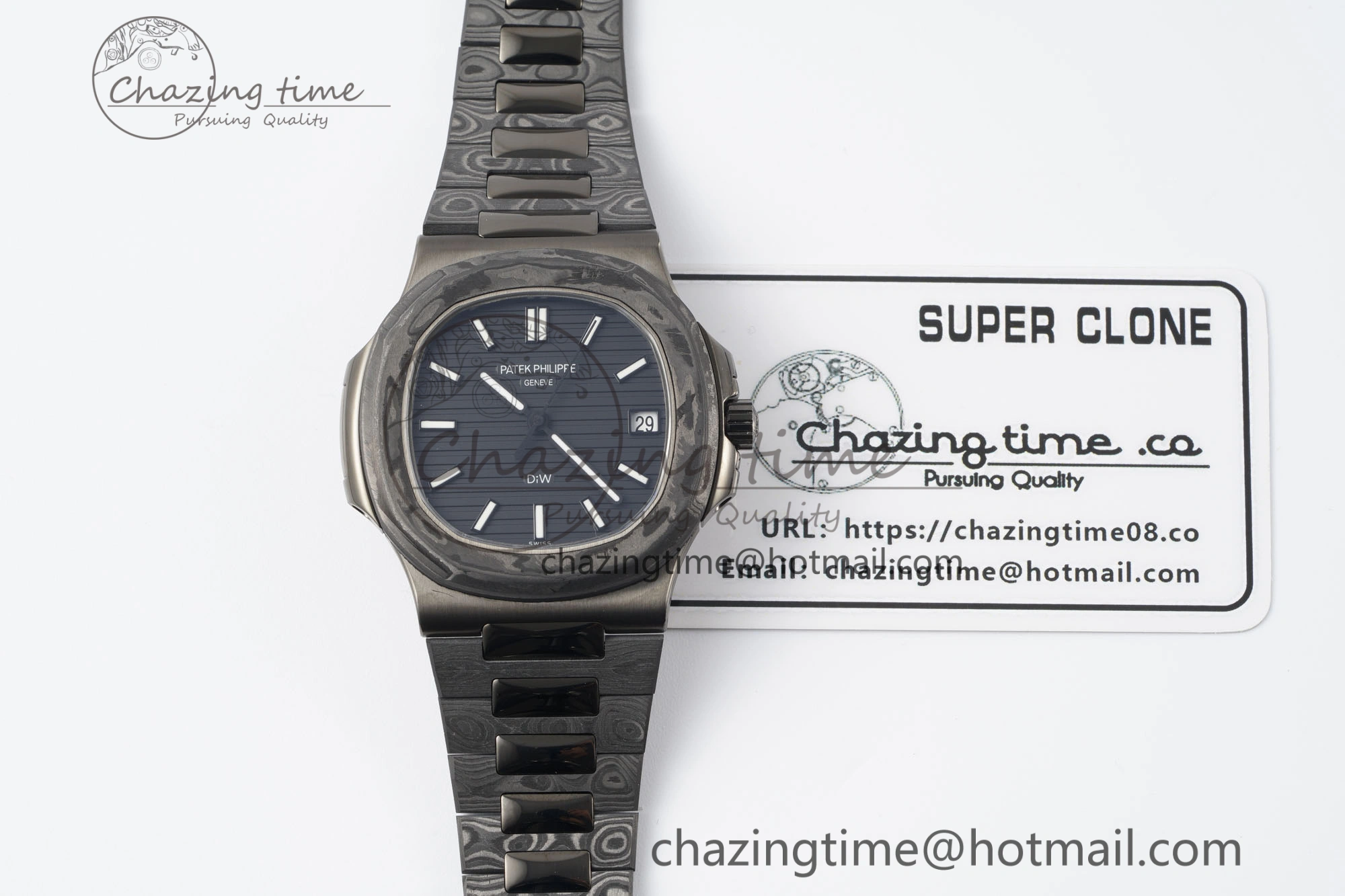 Sporty Nautilus 5711 DIW Carbon DIWF 1:1 Best Edition Black Textured Dial on Carbon PVD Bracelet 324CS 8826