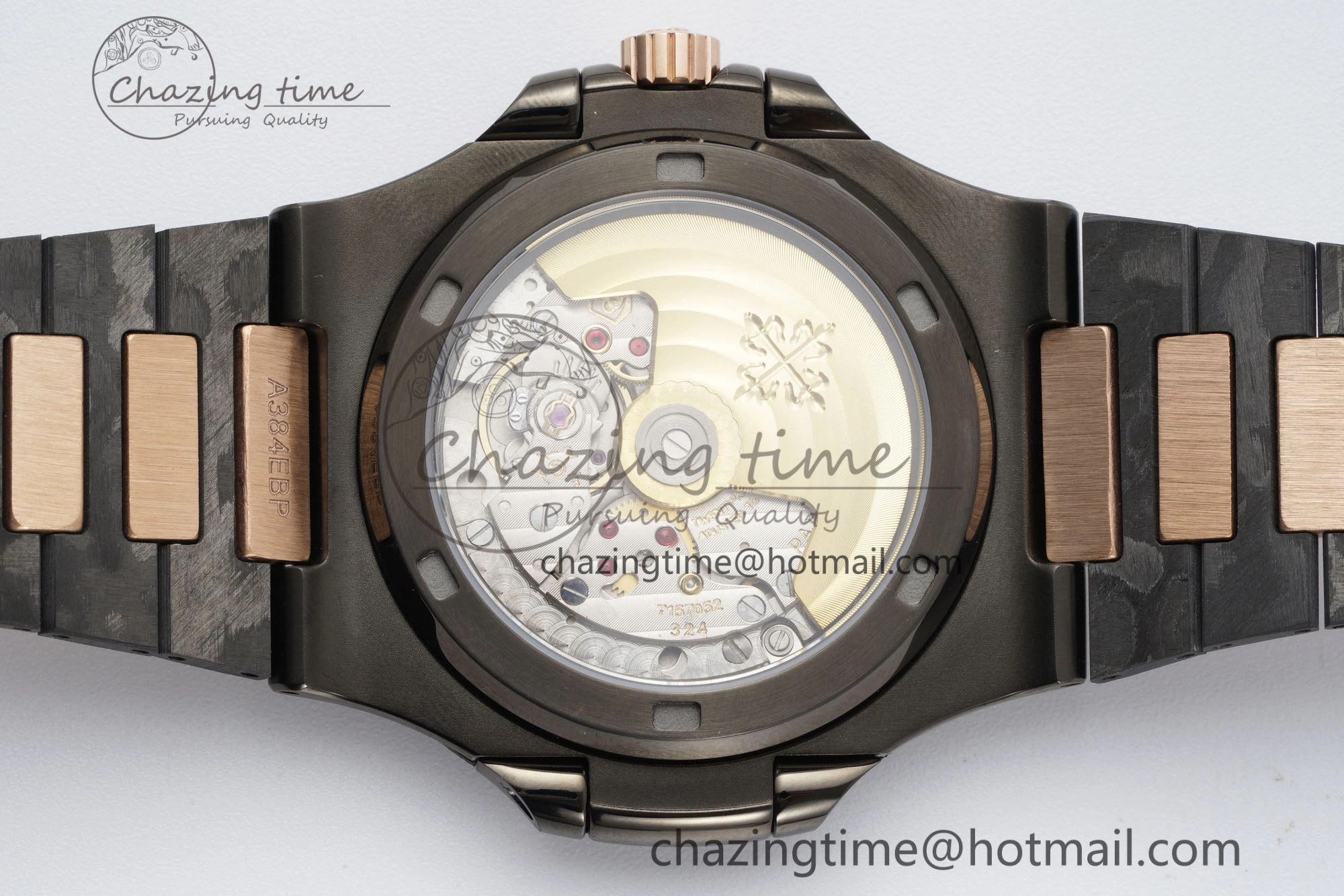 Effortless Nautilus 5711 DIW Carbon DIWF 1:1 Best Edition Black Textured Dial on Carbon RG Bracelet 324CS 8824