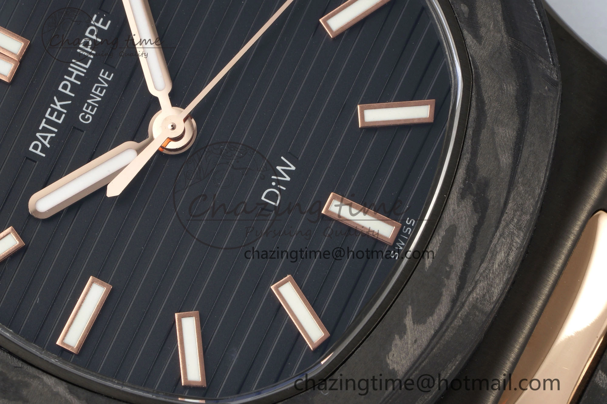 Effortless Nautilus 5711 DIW Carbon DIWF 1:1 Best Edition Black Textured Dial on Carbon RG Bracelet 324CS 8824