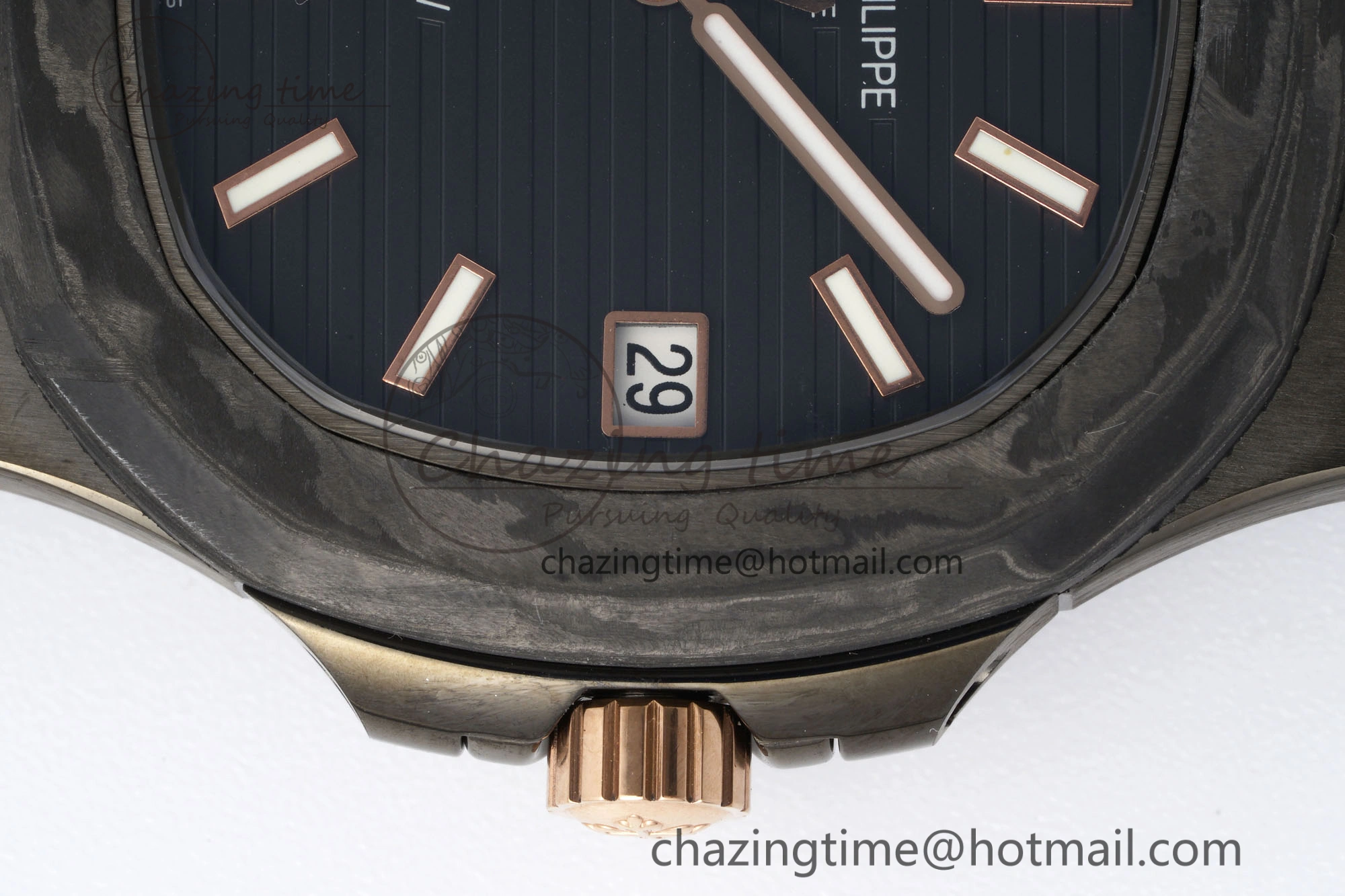 Effortless Nautilus 5711 DIW Carbon DIWF 1:1 Best Edition Black Textured Dial on Carbon RG Bracelet 324CS 8824