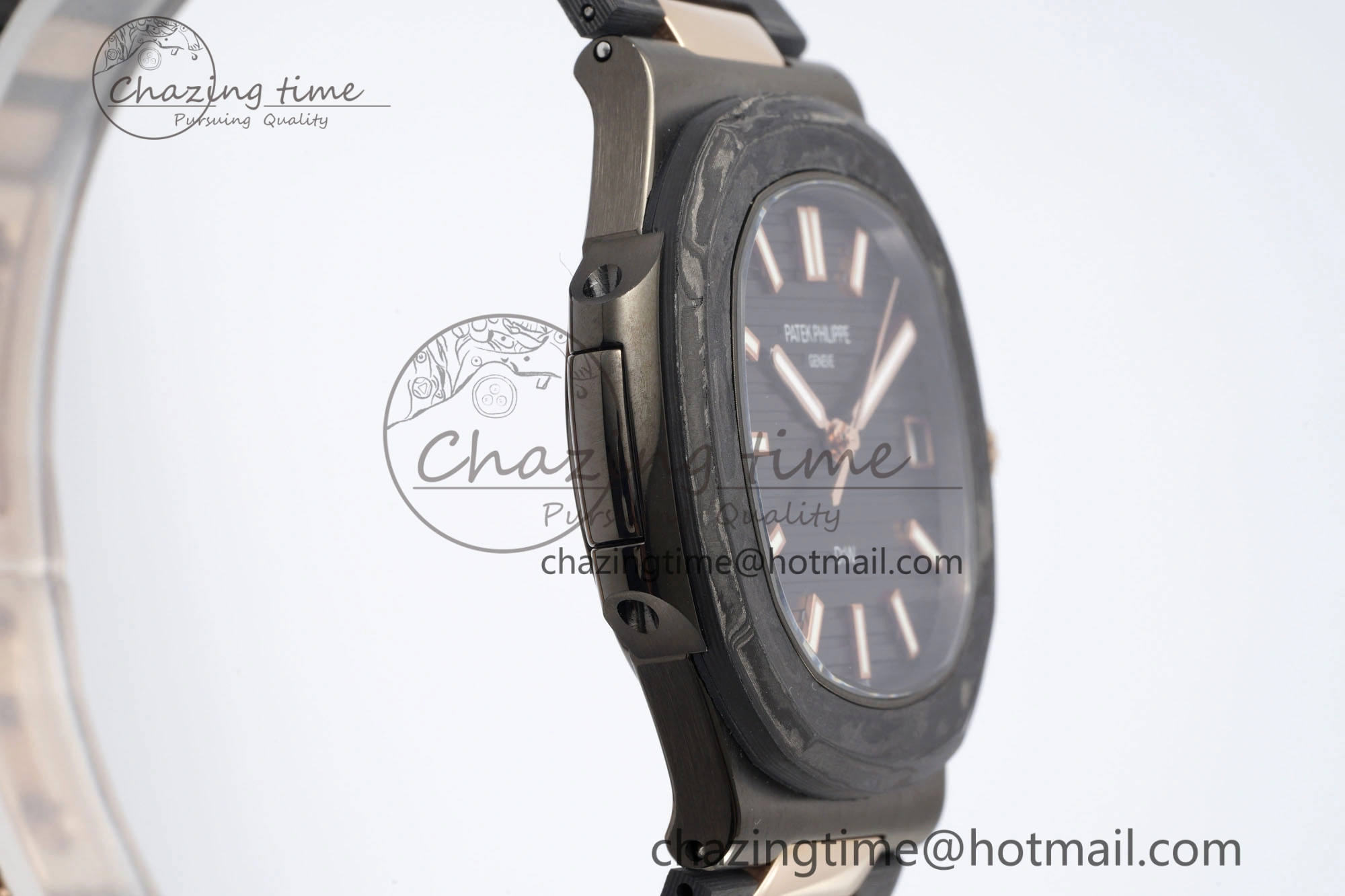 Effortless Nautilus 5711 DIW Carbon DIWF 1:1 Best Edition Black Textured Dial on Carbon RG Bracelet 324CS 8824