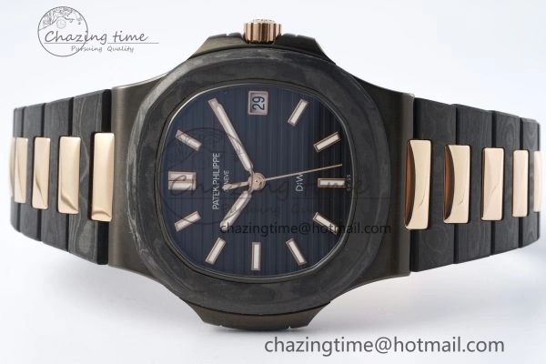 Effortless Nautilus 5711 DIW Carbon DIWF 1:1 Best Edition Black Textured Dial on Carbon RG Bracelet 324CS 8824