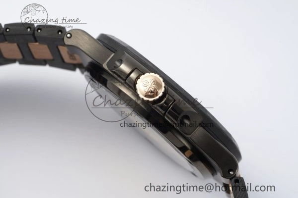 Effortless Nautilus 5711 DIW Carbon DIWF 1:1 Best Edition Black Textured Dial on Carbon RG Bracelet 324CS 8824