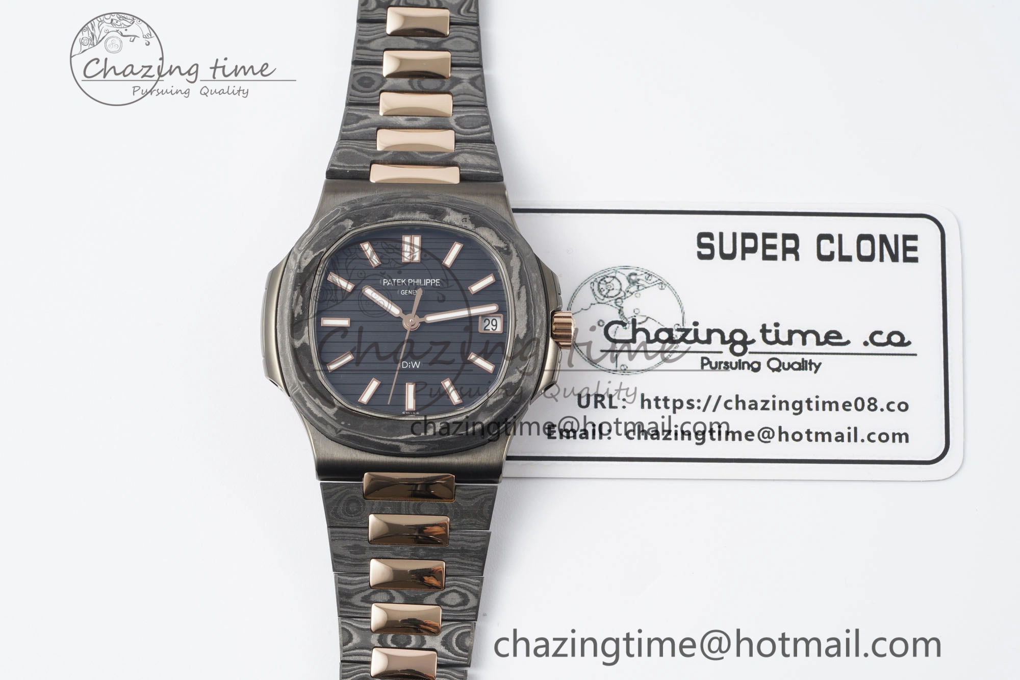 Effortless Nautilus 5711 DIW Carbon DIWF 1:1 Best Edition Black Textured Dial on Carbon RG Bracelet 324CS 8824