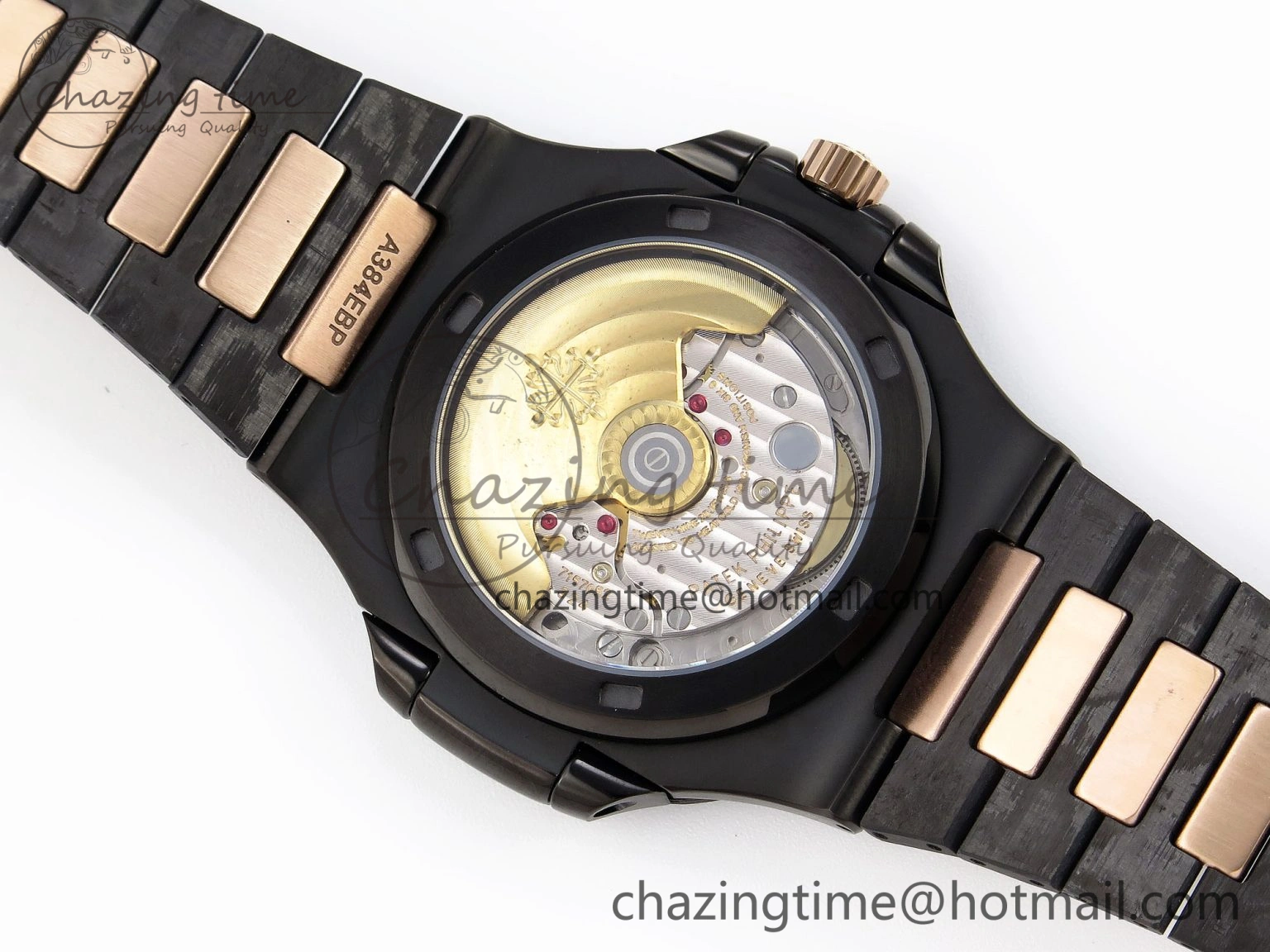 Resilient Nautilus 5711 DIW Carbon DIWF 1:1 Best Edition Black Textured Dial on Carbon RG Bracelet 324CS 8791