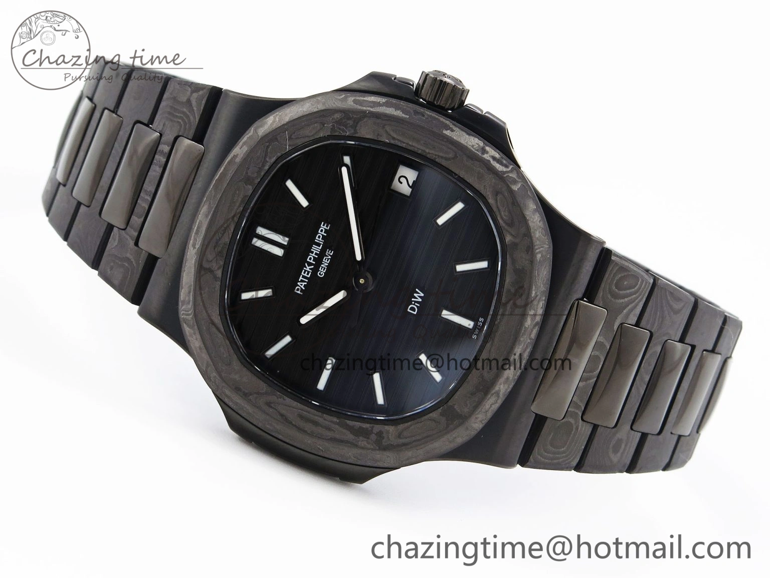Versatile Nautilus 5711 DIW Carbon DIWF 1:1 Best Edition Blue Textured Dial on Carbon PVD Bracelet 324CS 8795