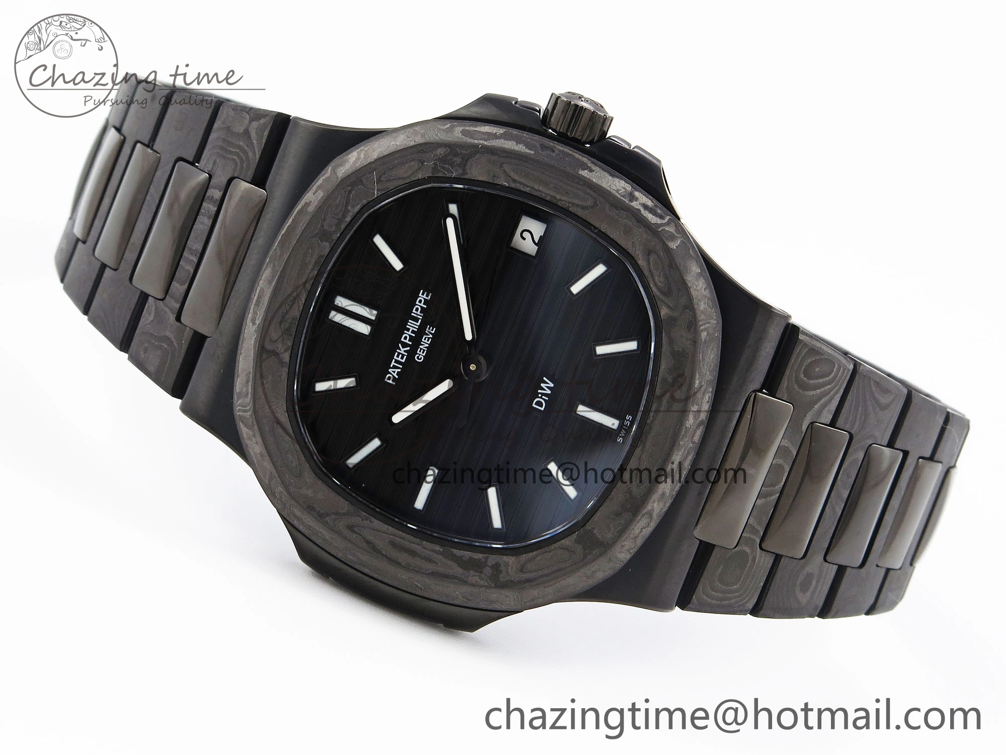 Versatile Nautilus 5711 DIW Carbon DIWF 1:1 Best Edition Blue Textured Dial on Carbon PVD Bracelet 324CS 8795