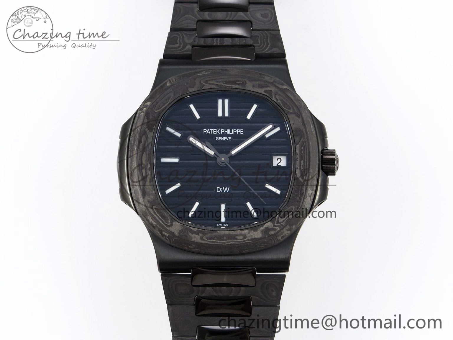 Versatile Nautilus 5711 DIW Carbon DIWF 1:1 Best Edition Blue Textured Dial on Carbon PVD Bracelet 324CS 8795