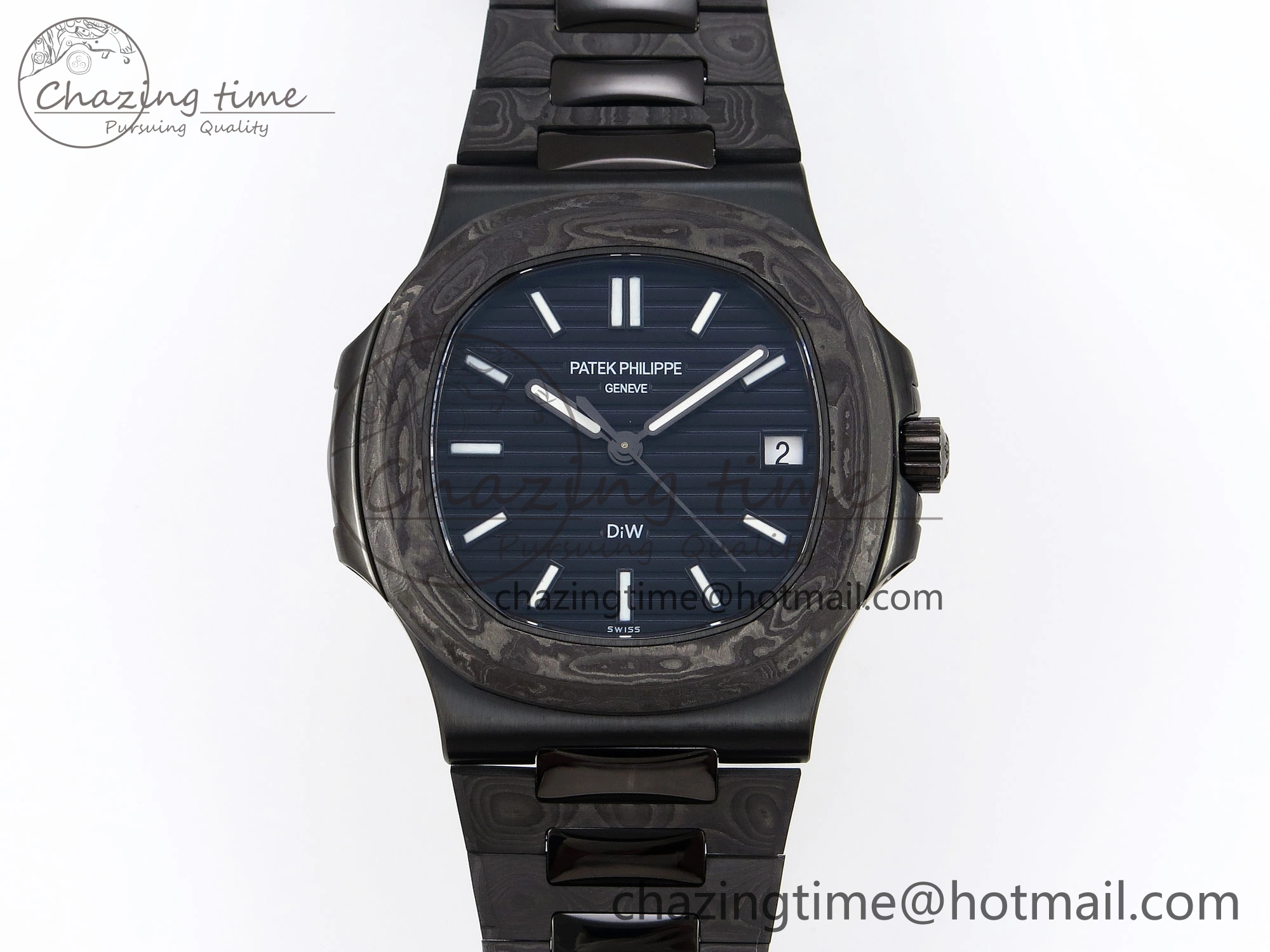 Versatile Nautilus 5711 DIW Carbon DIWF 1:1 Best Edition Blue Textured Dial on Carbon PVD Bracelet 324CS 8795